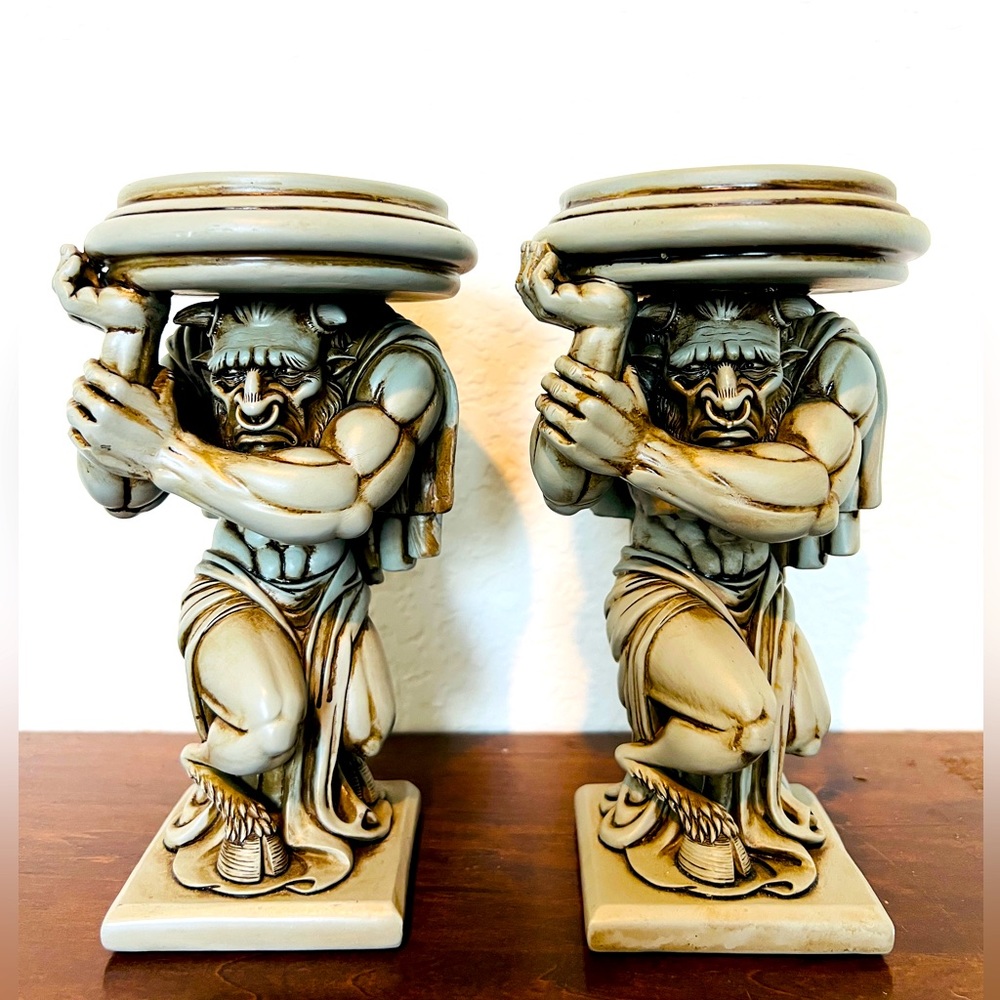 Disney Minotaur Gargoyle Candle Holder Beauty And The Beast -Rare, hard to find